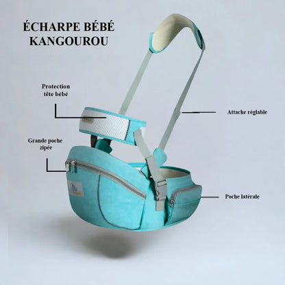 Porte-bébé ergonomique à siège de hanche - écharpe bébé kangourou