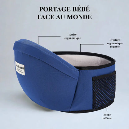 Porte-bébé avec tabouret de taille – portage bébé face au monde
