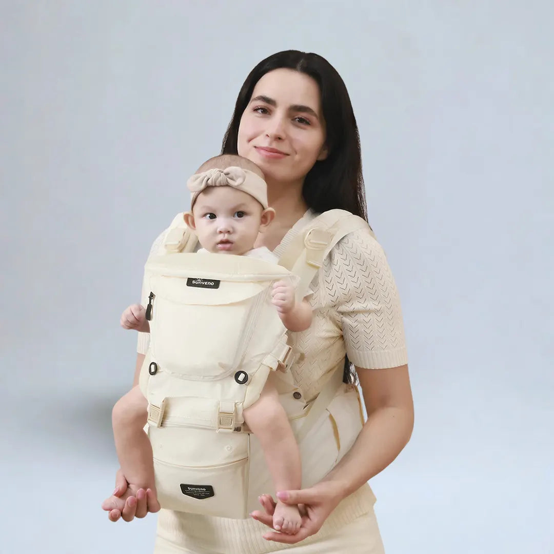 Porte-bébé avec assise Sunveno – 3 en 1, résistant aux taches et à la saleté