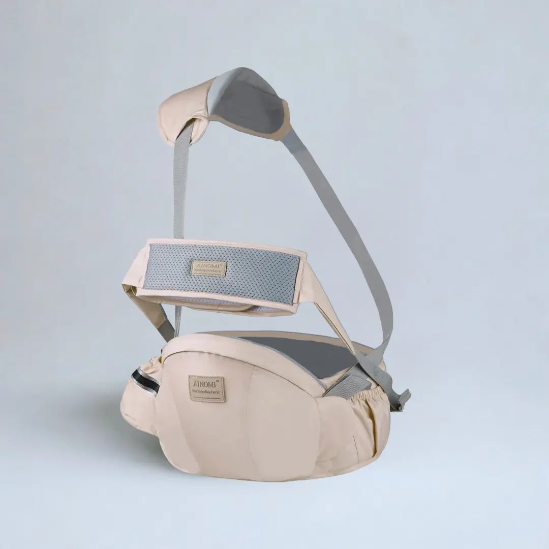Porte-bébé avec siège de hanche – ceinture réglable, sangle de ventilation