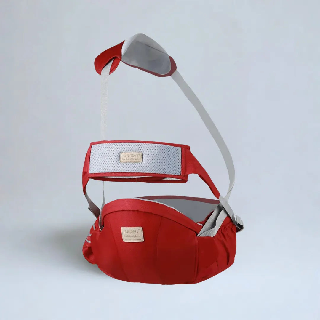 Porte-bébé avec siège de hanche – ceinture réglable, sangle de ventilation
