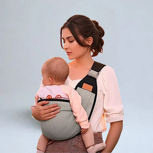 Porte-Bébé Gris Perle - Poche Latérale