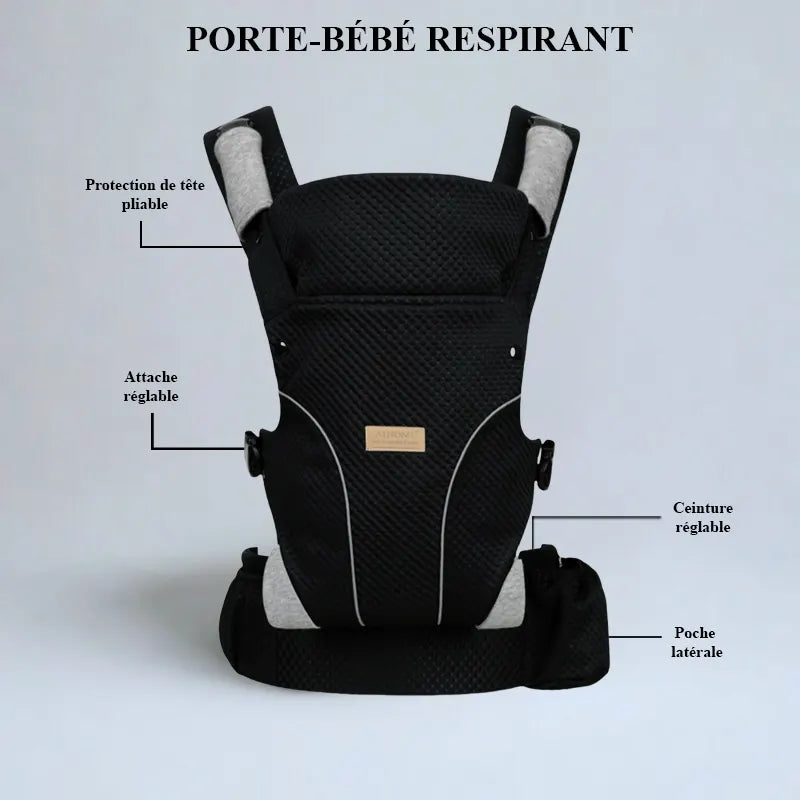 Porte-bébé respirant – souple et solide pour enfant jusqu’à 3 ans