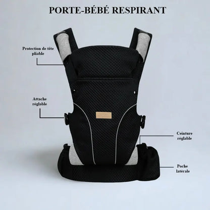 Porte-bébé respirant – souple et solide pour enfant jusqu’à 3 ans
