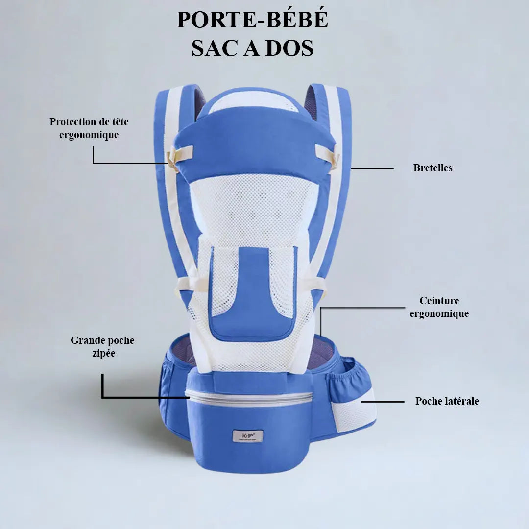 Porte-bébé sac à dos – avec siège de hanche et idéal en voyage