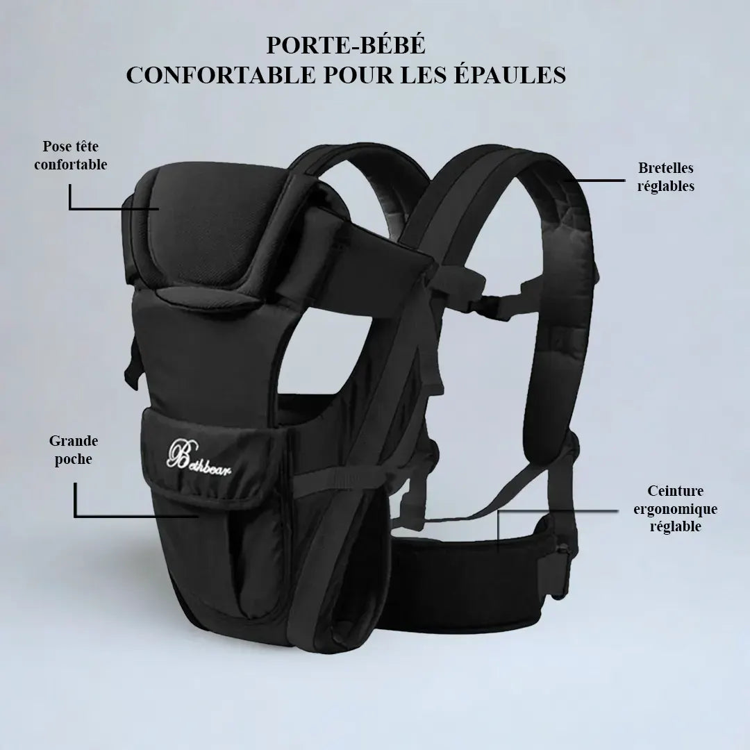 Porte-bébé sur les épaules 4 en 1– respirant, anti-œdème et simple
