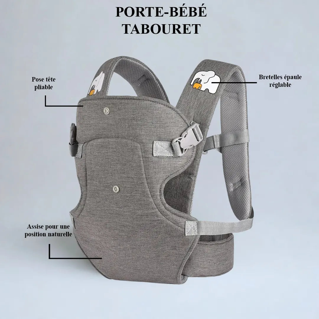 Porte-bébé avec tabouret de taille – confort, soutien correct 4 saisons