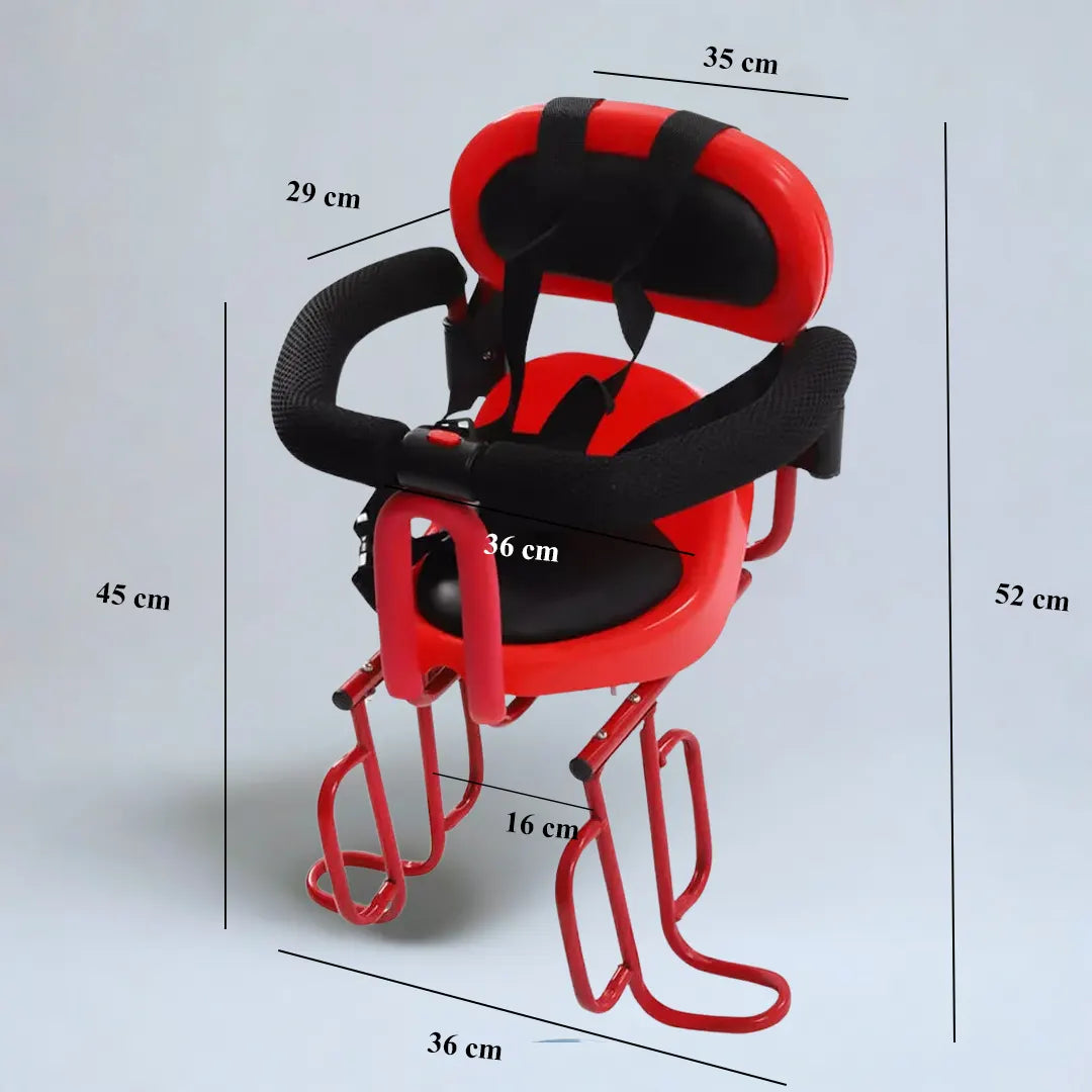 Porte-bébé en siège vélo – ceinture réglable, coussin mousse